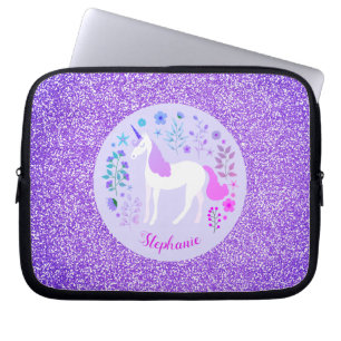 Housse Pour Ordinateur Portable Parties scintillant Unicorne rose violet personnal
