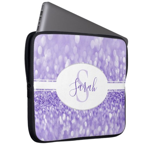 Housse Pour Ordinateur Portable Parties scintillant violette Personnalisez la manc (Devant droit)