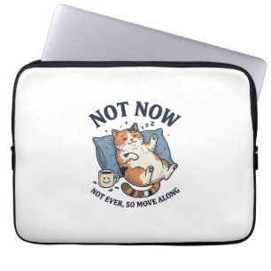 Housse Pour Ordinateur Portable Pas maintenant Chat paresseux Gravure vintage Dess