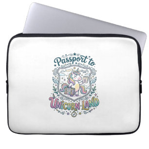 Housse Pour Ordinateur Portable Passeport de Licorne pour la Terre des Licornes Fo