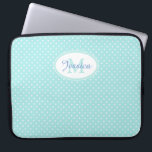 Housse Pour Ordinateur Portable Pastel Blue Polka point personnalisé<br><div class="desc">Pochette d'ordinateur portable personnalisée à pois mignon.</div>