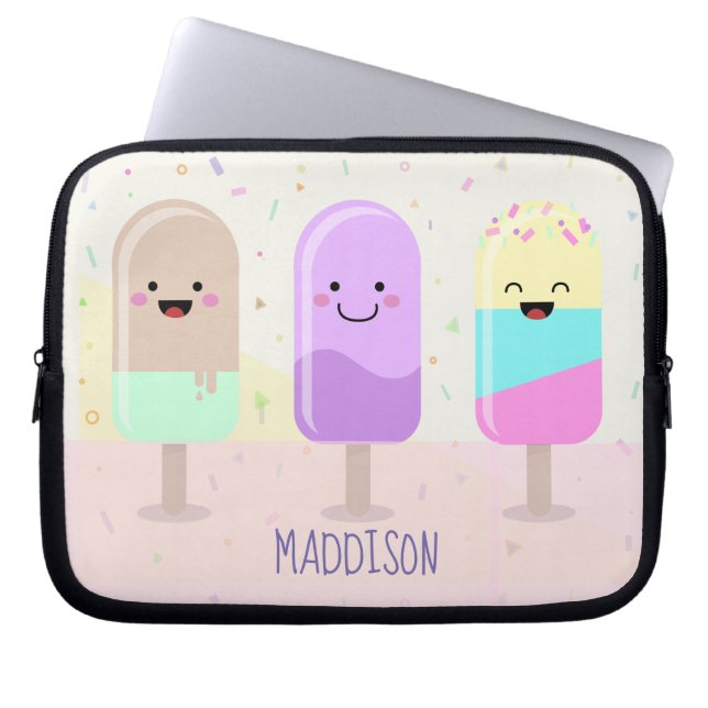 Housse Pour Ordinateur Portable Pastel Chibi Ice Lollies mignonette Personnalisé (Devant)