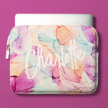Housse Pour Ordinateur Portable Pastel Colors Motif à encre d'alcool<br><div class="desc">Pastel Colors Alcool Ink Tige Motif design personnalisé.</div>