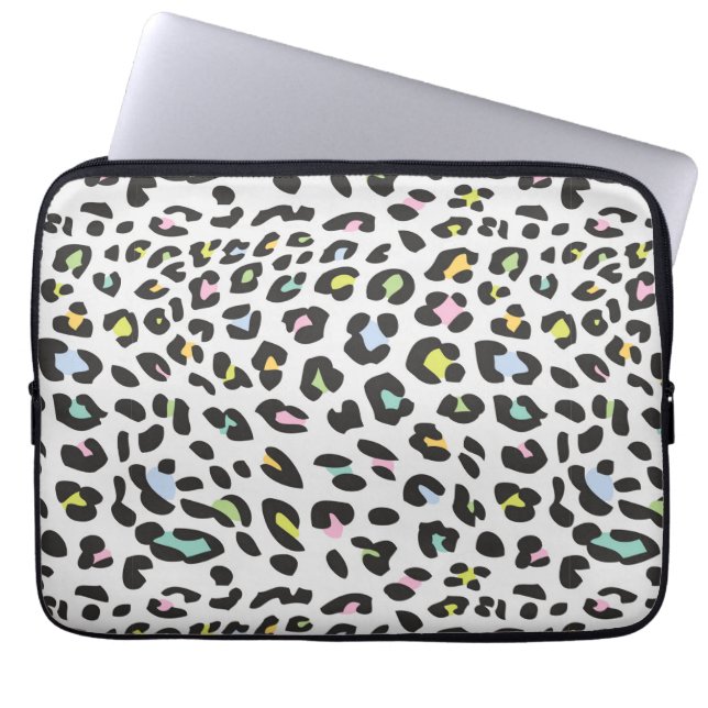 Housse Pour Ordinateur Portable Pastel Leopard Spot Motif (Devant)