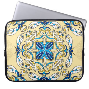 Housse Pour Ordinateur Portable Patchwork Arabe Floral Texture Vintage
