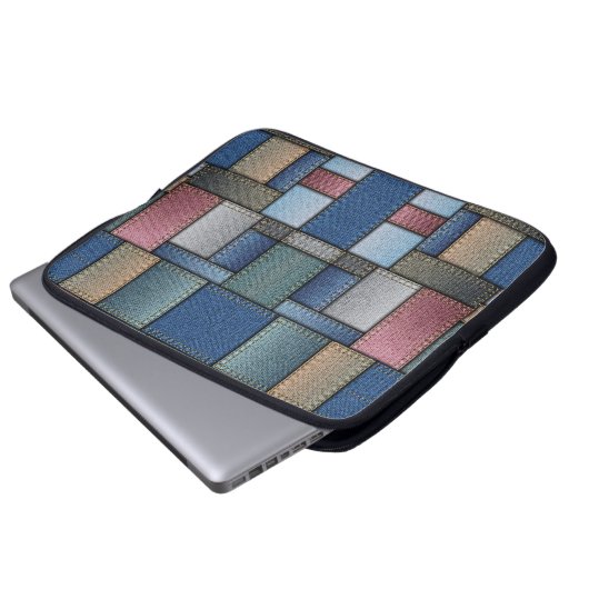 Housse Pour Ordinateur Portable Patchwork Denim (Devant bas)