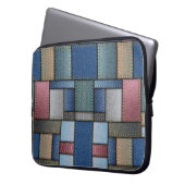 Housse Pour Ordinateur Portable Patchwork Denim (devant gauche)