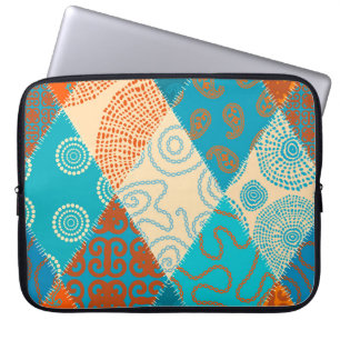 Housse Pour Ordinateur Portable Patchwork indien design vintage sans soudure.
