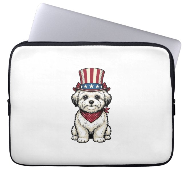 Housse Pour Ordinateur Portable Patriotic Dog Vintage Engraving Vector Design_1 (Devant)