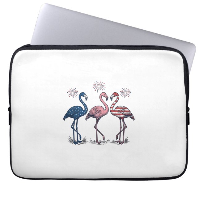 Housse Pour Ordinateur Portable Patriotic Flamingo Trio Vintage Engraving Design_1 (Devant)