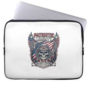 Housse Pour Ordinateur Portable Patriotique 1776 Hors Route Crâne Monster Truck Lo