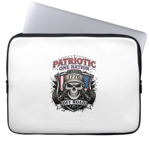 Housse Pour Ordinateur Portable Patriotique 1776 Tout Terrain Camion Monstre Crâne
