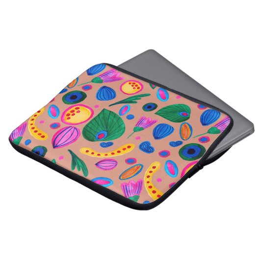 Housse Pour Ordinateur Portable Patrón boho pintado a mano terracota (Devant haut)