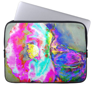 Housse Pour Ordinateur Portable Pavot rose Abstrait, aquarelle peinture florale