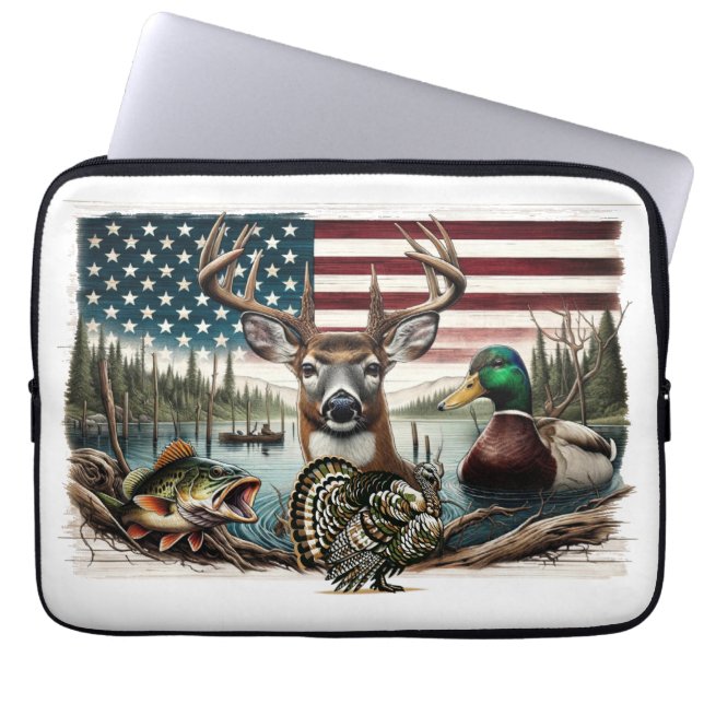Housse Pour Ordinateur Portable Pays de Deer et USA (Devant)