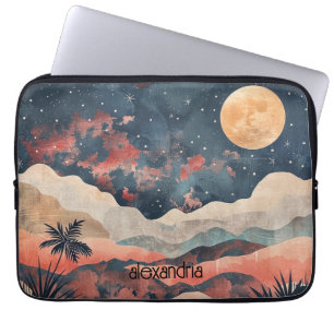 Housse Pour Ordinateur Portable Paysage Aquarelle Peinture Abstraite Avec Nom
