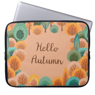 Housse Pour Ordinateur Portable Paysage d'automne avec abstrait plat dessiné à la