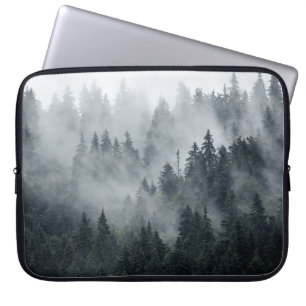 Housse Pour Ordinateur Portable Paysage de montagne Misty Style Vintage