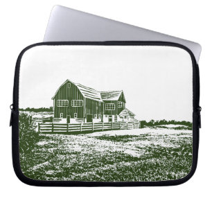 Housse Pour Ordinateur Portable Paysage rural maison de ferme de style coupe
