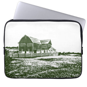 Housse Pour Ordinateur Portable Paysage rural maison de ferme de style coupe