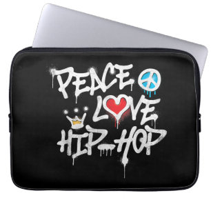Housse Pour Ordinateur Portable Peace Love Hip hop Dancing