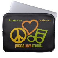 Peace Love Music Manches personnalisées pour ordin