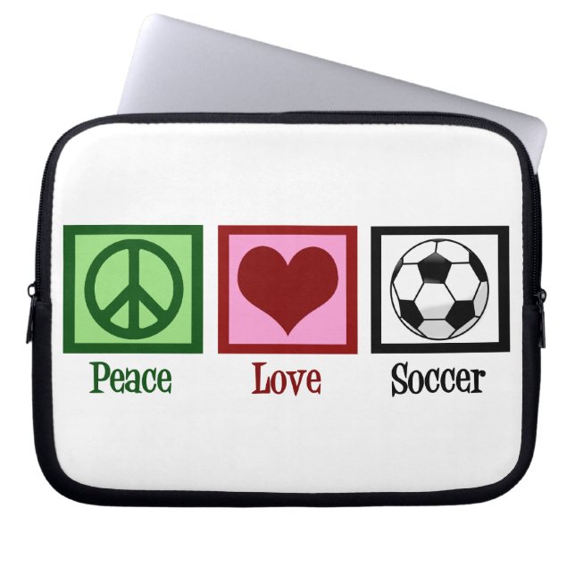 Housse Pour Ordinateur Portable Peace Love Soccer (Devant)