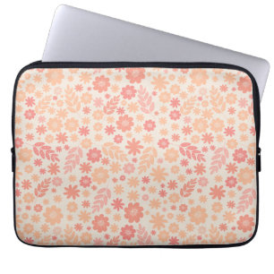 Housse Pour Ordinateur Portable Peach Airy Fleur sauvage Meadow Motif