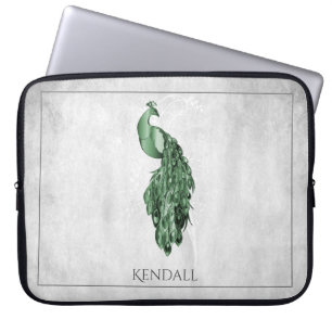 Housse Pour Ordinateur Portable Peacock Elegant Vert Portable Personnalisé