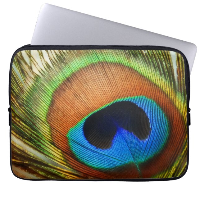 Housse Pour Ordinateur Portable Peacock Feather Close-up photo (Devant)