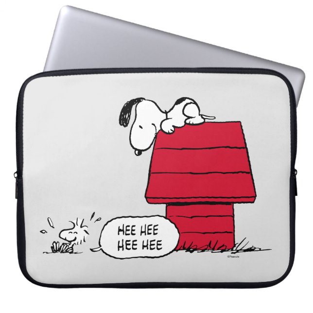 Housse Pour Ordinateur Portable PEANUTS | Motif rouge et noir (Devant)