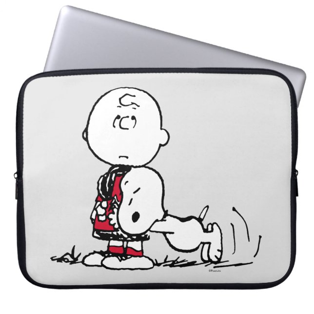 Housse Pour Ordinateur Portable PEANUTS | Motif rouge et noir (Devant)