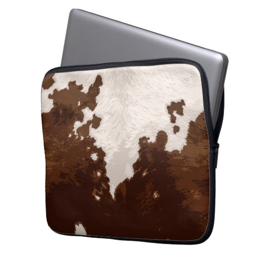 HOUSSE POUR ORDINATEUR PORTABLE PEAU DE VACHE (devant gauche)