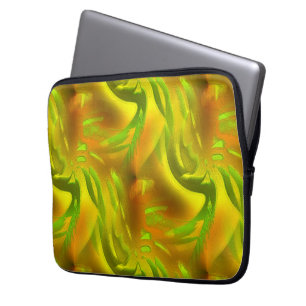 Housse Pour Ordinateur Portable Peel vert orange numérique sur texture rugueuse ja