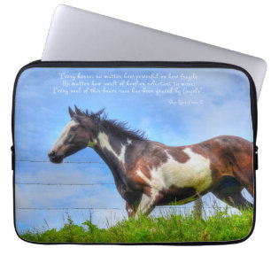 Housse Pour Ordinateur Portable Peindre Stallion et Cloud Fenceline & Poème