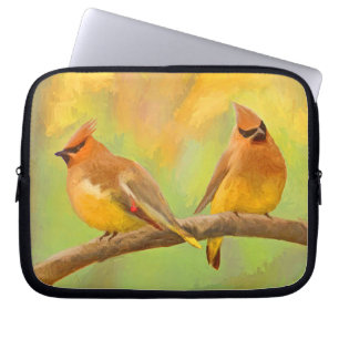 Housse Pour Ordinateur Portable Peinture à cire de cèdre - jolie art original chie