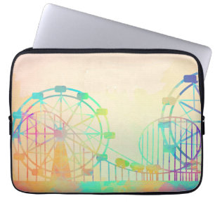 Housse Pour Ordinateur Portable Peinture à l'aquarelle roue de Ferris art de la fo