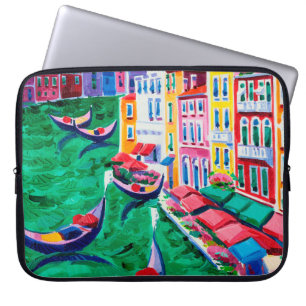 Housse Pour Ordinateur Portable peinture à l'huile de Venise, Italie sur toile