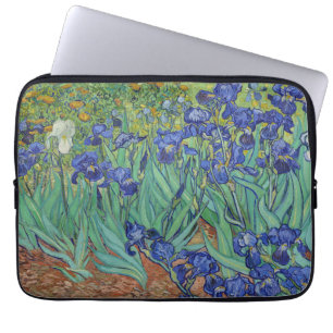 Housse Pour Ordinateur Portable Peinture à l'huile florale Les Iris bleus célèbres