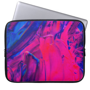 Housse Pour Ordinateur Portable Peinture acrylique rose, violet et bleu