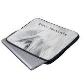 Housse Pour Ordinateur Portable Peinture contours Texture blanc noir (Devant bas)