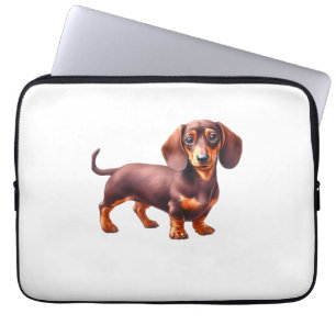 Housse Pour Ordinateur Portable Peinture de Dachshund - Peinture d'aquarelle de ch