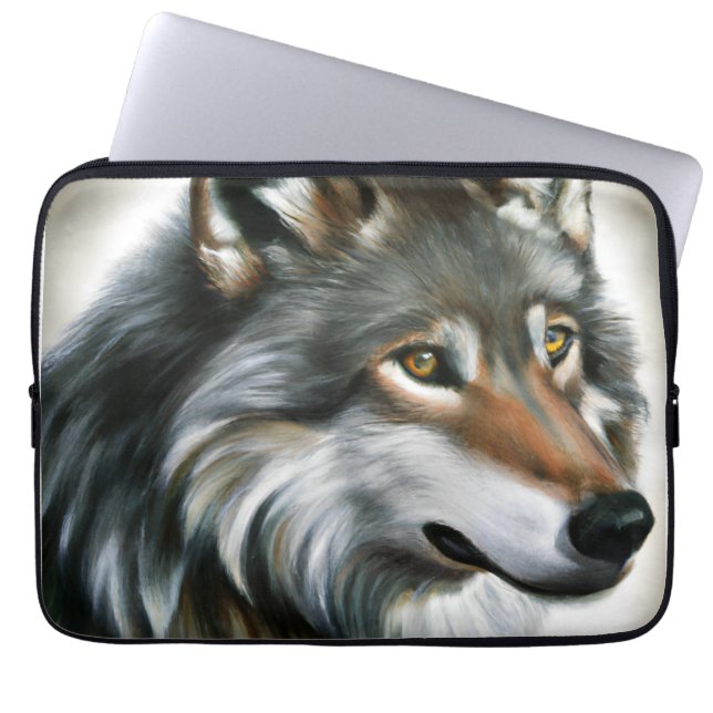 Housse Pour Ordinateur Portable Peinture de loup (Devant)