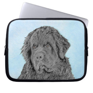 Housse Pour Ordinateur Portable Peinture de Terre-Neuve - Cute Original Chien Art