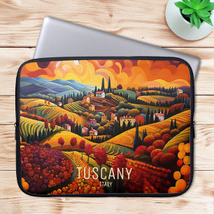 Housse Pour Ordinateur Portable Peinture de Toscane en automne Italie Art
