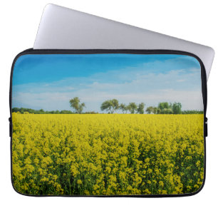 Housse Pour Ordinateur Portable Peinture du champ de fleurs jaunes