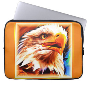 Housse Pour Ordinateur Portable Peinture d'un Visage d'Aigles Étonnant. Commandez