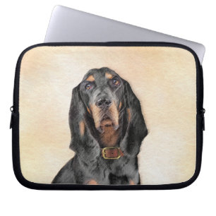 Housse Pour Ordinateur Portable Peinture en noir et blanc - Art original Chien
