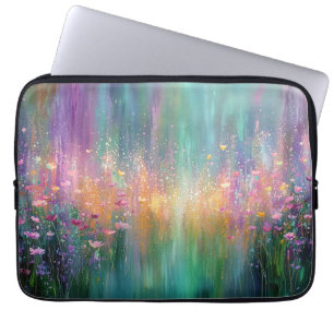 Housse Pour Ordinateur Portable Peinture florale abstraite aux couleurs vives