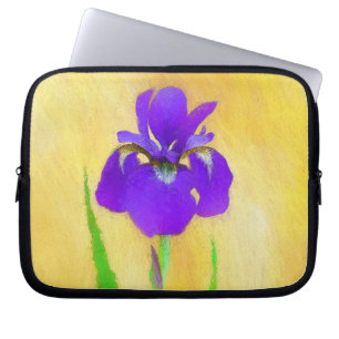 Housse Pour Ordinateur Portable Peinture Iris à pois pourpre - Chien original mign
